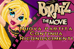 Bratz: The Movie title screen for GameBoy Advance